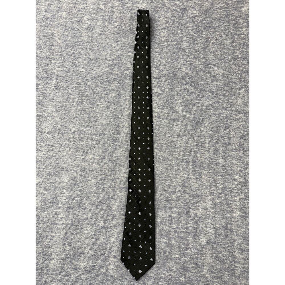 Michael Kors Men's Black with Blue Dots Silk Tie